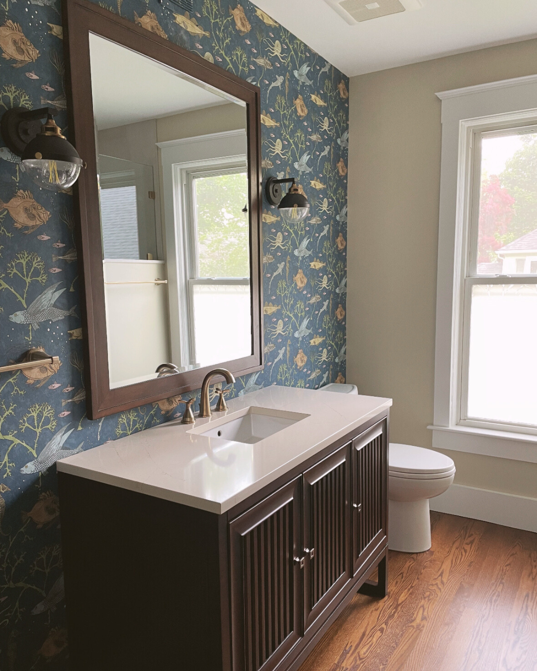 Wallpaper on Bathroom wall